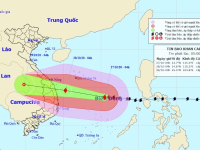Thông tin mới nhất về bão số 9 cấp cuồng phong đang hướng vào Đà Nẵng – Phú Yên